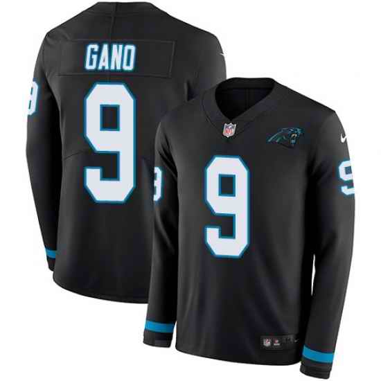 Nike Panthers #9 Graham Gano Black Team Color Men Stitched NFL Limited Therma Long Sleeve Jersey
